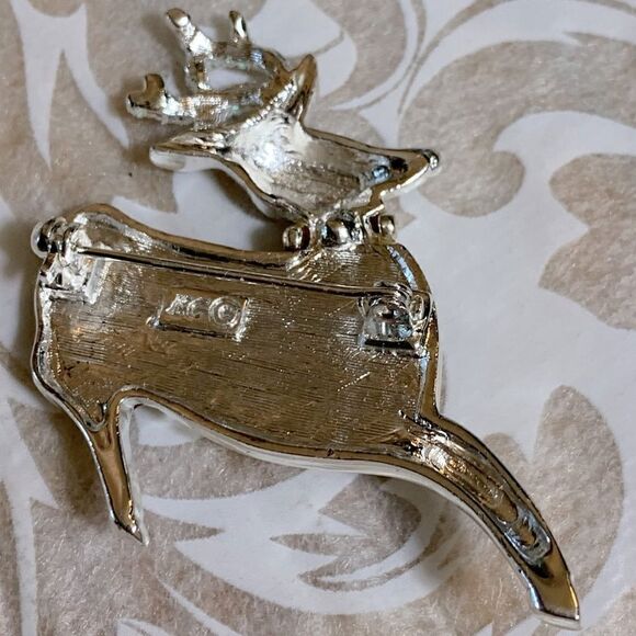 Vintage Kenneth Cole Brooches Pins Christmas Tree & Reindeer Gorgeous - Picture 3 of 5